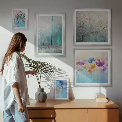 Set slika iznad kauča s motivom apstraktnog cvjetnog pejzaža set slika s motivom apstraktnog pejzaža cvijeća