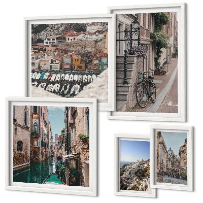 Set slika iznad kauča Šarmantne europske ulice