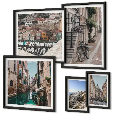 Set slika iznad kauča Šarmantne europske ulice set slika s motivom šarmantnih europskih ulica za uređenje prostora iznad kauča