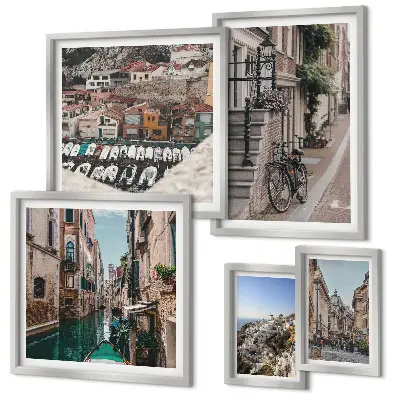 Set slika iznad kauča Šarmantne europske ulice set slika s motivom šarmantnih europskih ulica za uređenje prostora iznad kauča