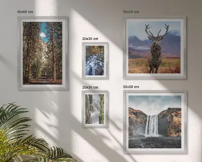 Set od 5 slika u okviru pejzaži slapovi priroda
