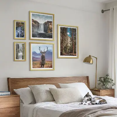 Set od 5 slika u okviru pejzaži slapovi priroda