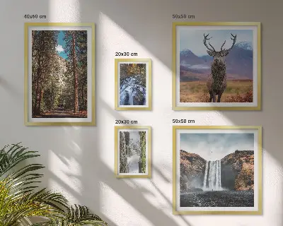 Set od 5 slika u okviru pejzaži slapovi priroda