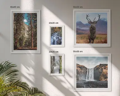 Set od 5 slika u okviru pejzaži slapovi priroda