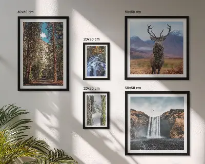 Set od 5 slika u okviru pejzaži slapovi priroda