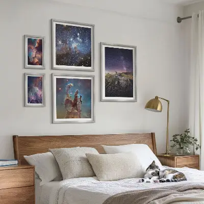 Kozmički krajolici galaksija set slika iznad kauča