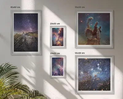 Kozmički krajolici galaksija set slika iznad kauča