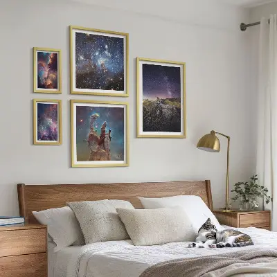Kozmički krajolici galaksija set slika iznad kauča