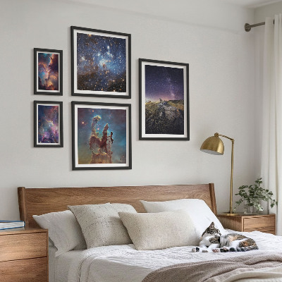 Set slika iznad kauča Kozmički krajolici galaksija