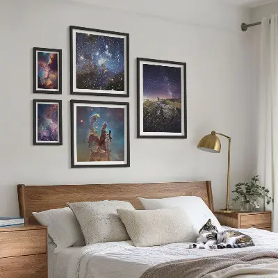 Kozmički krajolici galaksija set slika iznad kauča