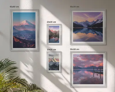 Set od 5 slika u okviru planinski pogledi i slikoviti vrhovi
