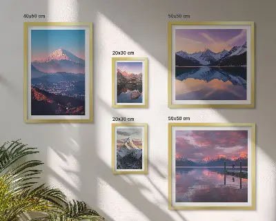 Set od 5 slika u okviru planinski pogledi i slikoviti vrhovi