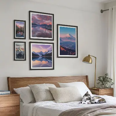 Set od 5 slika u okviru planinski pogledi i slikoviti vrhovi