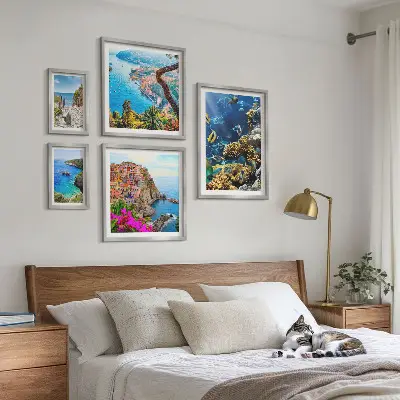 Set slika iznad kauča morski motivi s ribama i plažama
