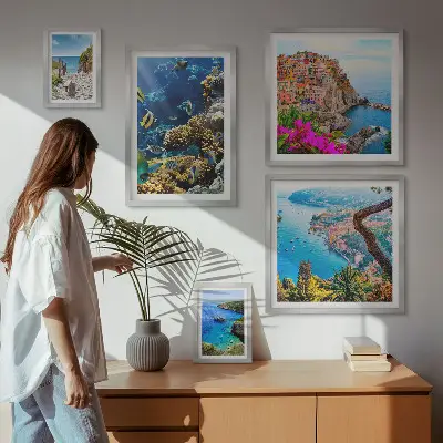 Set slika iznad kauča morski motivi s ribama i plažama
