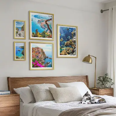 Set slika iznad kauča morski motivi s ribama i plažama