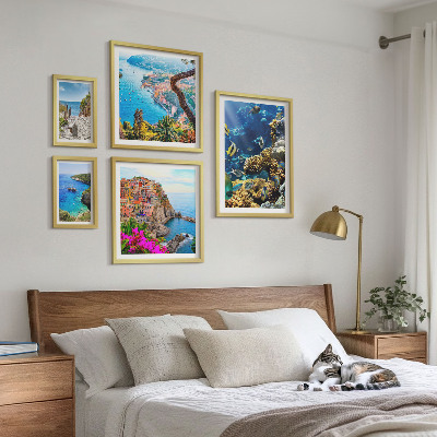 Set slika iznad kauča Primorski krajolici, ribe, plaže