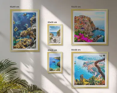 Set slika iznad kauča morski motivi s ribama i plažama