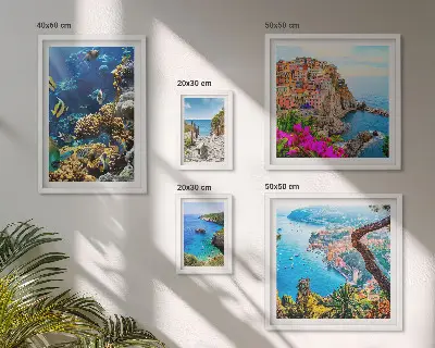 Set slika iznad kauča morski motivi s ribama i plažama