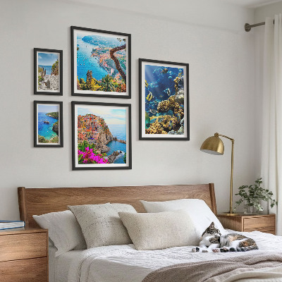 Set slika iznad kauča Primorski krajolici, ribe, plaže