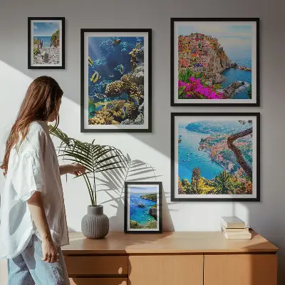 Set slika iznad kauča morski motivi s ribama i plažama