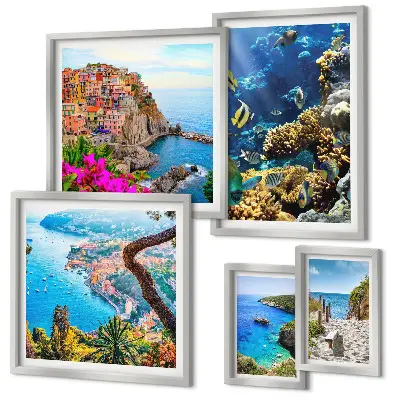 Set slika iznad kauča morski motivi s ribama i plažama