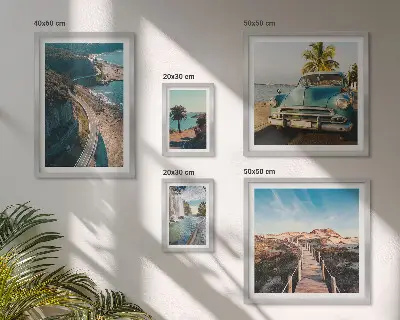 Set od 5 slika u okviru motivi krajolika, putovanja, automobila i prirode