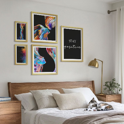 Set slika iznad kauča Šarene pozitivne apstrakcije
