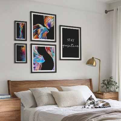 Set slika iznad kauča Šarene pozitivne apstrakcije