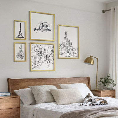 Set slika iznad kauča Elegantne arhitektonske ilustracije