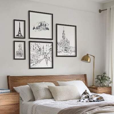 Set slika iznad kauča Elegantne arhitektonske ilustracije