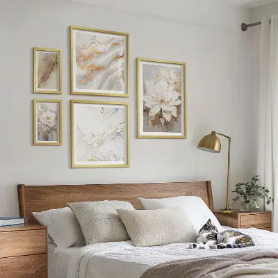 Elegantne cvjetne kompozicije set od 5 slika u okviru