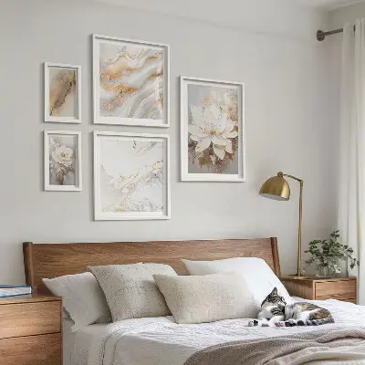 Elegantne cvjetne kompozicije set od 5 slika u okviru