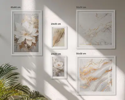 Elegantne cvjetne kompozicije set od 5 slika u okviru