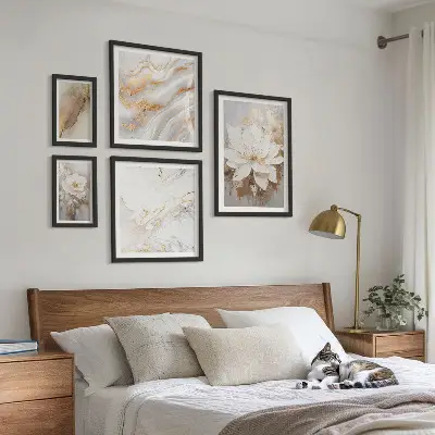 Elegantne cvjetne kompozicije set od 5 slika u okviru