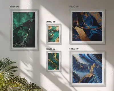 Set slika iznad kauča elegantne apstrakcije sa motivima zelenila
