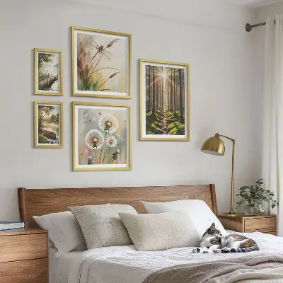 Poliptih u okviru šumski krajolici s motivom mira i prirode