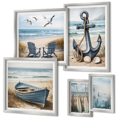 Set 5 slika u okviru Inspiracije za morski stil, morska plaža