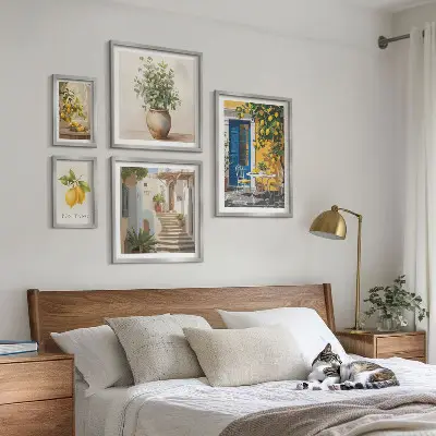 Set slika iznad kauča inspiracija u citrusnom stilu