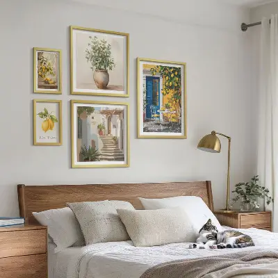 Set slika iznad kauča inspiracija u citrusnom stilu