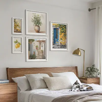 Set slika iznad kauča inspiracija u citrusnom stilu