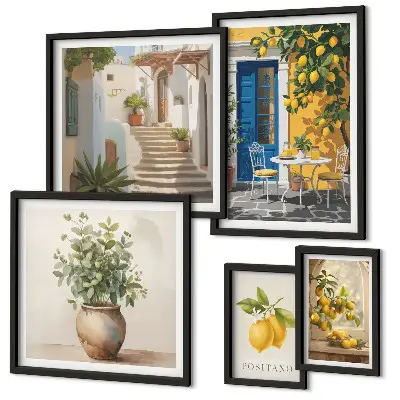 Set slika iznad kauča inspiracija u citrusnom stilu