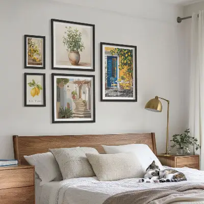 Set slika iznad kauča inspiracija u citrusnom stilu