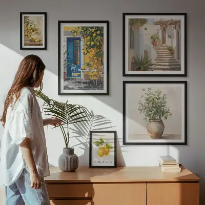 Set slika iznad kauča inspiracija u citrusnom stilu