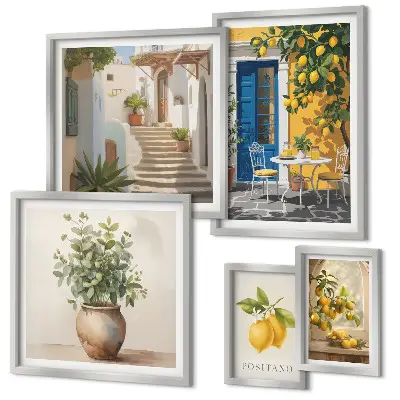 Set slika iznad kauča inspiracija u citrusnom stilu