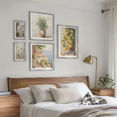 Set slika iznad kauča mediteranski citrusni motivi