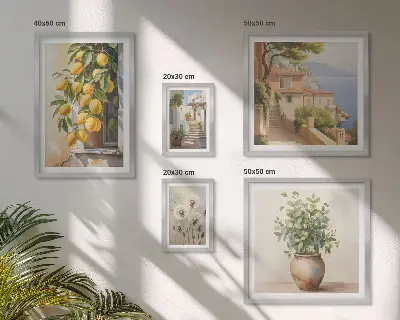 Set slika iznad kauča mediteranski citrusni motivi