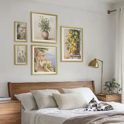 Set slika iznad kauča mediteranski citrusni motivi