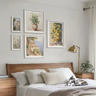 Set slika iznad kauča mediteranski citrusni motivi