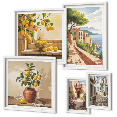Set slika iznad kauča Šarmantni mediteranski pogledi